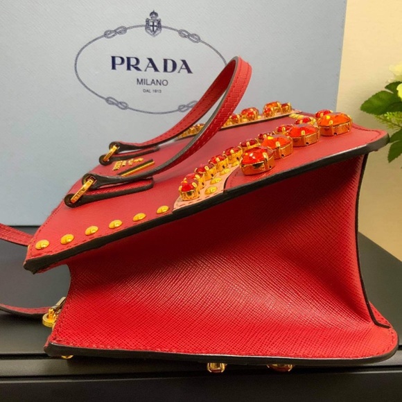 RARE✨ PRADA Saffiano Lux Double Zip Tote - Mini - Picture 5 of 12